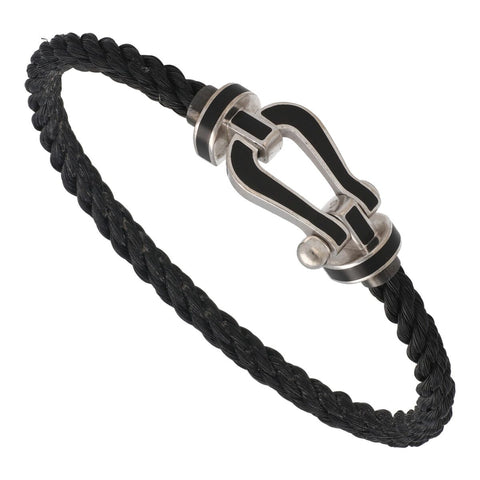 【中古】 FRED フレッド フォース10 ブレスレット ラージモデル 17 0B0045-6B0275 K18WG ホワイトゴールド ブラックラッカー LM 22032337 RS 【中古】 FRED フレッド フォース10 ブレスレット ラージモデル 17 0B0045-6B0275 K18WG ホワイトゴールド ブラックラッカー LM 22032337 RS