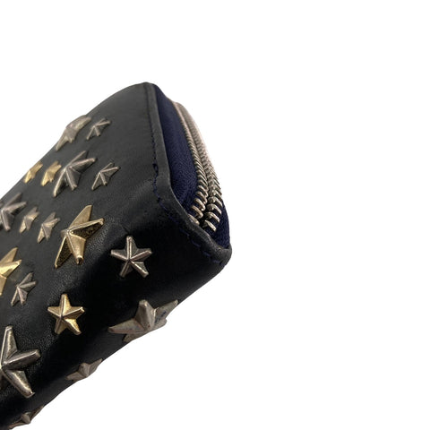【中古】 Jimmy Choo ジミーチュウ スタースタッズラウンドウォレット 長財布 内キャンバス 22043009 AS 【中古】 Jimmy Choo ジミーチュウ スタースタッズラウンドウォレット 長財布 内キャンバス 22043009 AS