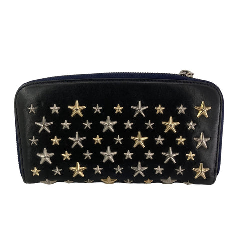 【中古】 Jimmy Choo ジミーチュウ スタースタッズラウンドウォレット 長財布 内キャンバス 22043009 AS 【中古】 Jimmy Choo ジミーチュウ スタースタッズラウンドウォレット 長財布 内キャンバス 22043009 AS