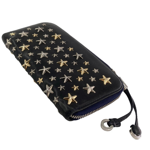 【中古】 Jimmy Choo ジミーチュウ スタースタッズラウンドウォレット 長財布 内キャンバス 22043009 AS 【中古】 Jimmy Choo ジミーチュウ スタースタッズラウンドウォレット 長財布 内キャンバス 22043009 AS