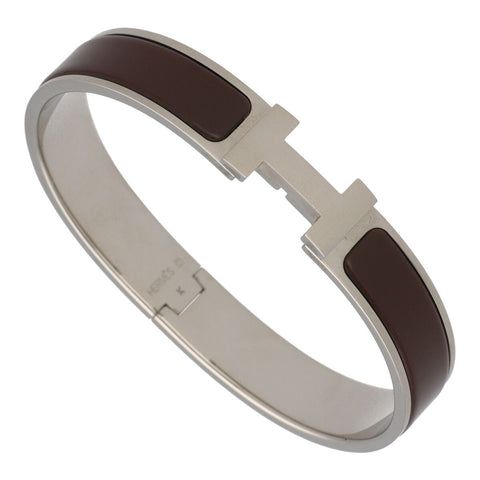 【中古】 HERMES エルメス クリッククラック PM ブラウン シルバー バングル ブレスレット 23029118 RS 【中古】 HERMES エルメス クリッククラック PM ブラウン シルバー バングル ブレスレット 23029118 RS