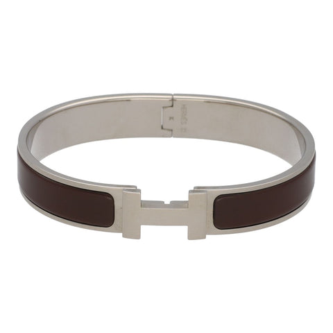 【中古】 HERMES エルメス クリッククラック PM ブラウン シルバー バングル ブレスレット 23029118 RS 【中古】 HERMES エルメス クリッククラック PM ブラウン シルバー バングル ブレスレット 23029118 RS