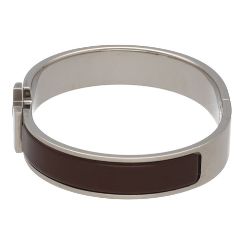 【中古】 HERMES エルメス クリッククラック PM ブラウン シルバー バングル ブレスレット 23029118 RS 【中古】 HERMES エルメス クリッククラック PM ブラウン シルバー バングル ブレスレット 23029118 RS