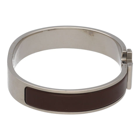 【中古】 HERMES エルメス クリッククラック PM ブラウン シルバー バングル ブレスレット 23029118 RS 【中古】 HERMES エルメス クリッククラック PM ブラウン シルバー バングル ブレスレット 23029118 RS