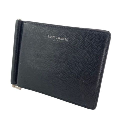 【中古】 Saint Laurent サンローラン ビルクリップウォレット マネークリップ付 カードケース 黒 レザー 378005BTY0N1000 23032475 AS 【中古】 Saint Laurent サンローラン ビルクリップウォレット マネークリップ付 カードケース 黒 レザー 378005BTY0N1000 23032475 AS