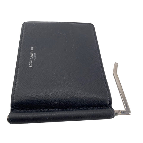 【中古】 Saint Laurent サンローラン ビルクリップウォレット マネークリップ付 カードケース 黒 レザー 378005BTY0N1000 23032475 AS 【中古】 Saint Laurent サンローラン ビルクリップウォレット マネークリップ付 カードケース 黒 レザー 378005BTY0N1000 23032475 AS