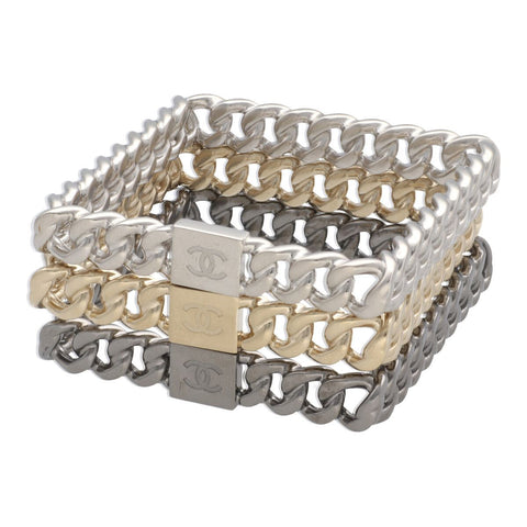 【中古】CHANEL シャネル バングル B15P ココマーク チェーン スクエア 三連 メタル ゴージャス ドレス 23037476 MK 【中古】CHANEL シャネル バングル B15P ココマーク チェーン スクエア 三連 メタル ゴージャス ドレス 23037476 MK