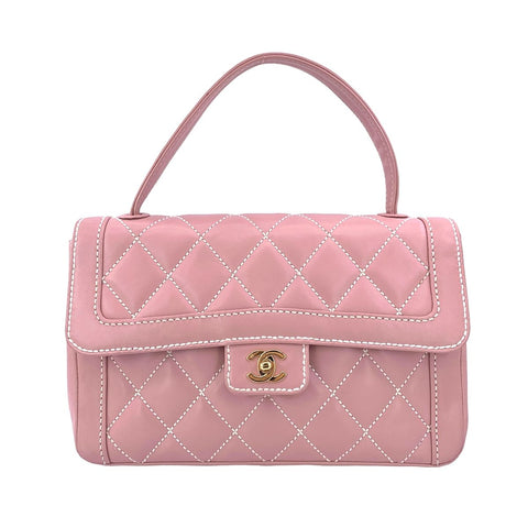 【中古】 CHANEL シャネル ワイルドステッチ ハンドバッグ トップハンドル ターンロック ココマーク ラムスキン ショルダー ヴィンテージ レディース 23038208 AO 【中古】 CHANEL シャネル ワイルドステッチ ハンドバッグ トップハンドル ターンロック ココマーク ラムスキン ショルダー ヴィンテージ レディース 23038208 AO
