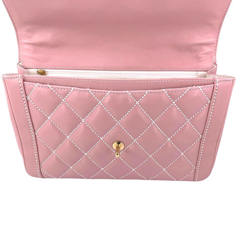 【中古】 CHANEL シャネル ワイルドステッチ ハンドバッグ トップハンドル ターンロック ココマーク ラムスキン ショルダー ヴィンテージ レディース 23038208 AO 【中古】 CHANEL シャネル ワイルドステッチ ハンドバッグ トップハンドル ターンロック ココマーク ラムスキン ショルダー ヴィンテージ レディース 23038208 AO