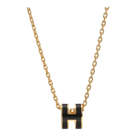 【中古】 HERMES エルメス ポップ アッシュ ミニ ネックレス ゴールド ブラック H ペンダント 23038590 DS 【中古】 HERMES エルメス ポップ アッシュ ミニ ネックレス ゴールド ブラック H ペンダント 23038590 DS
