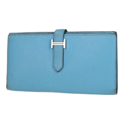 【中古】 HERMES エルメス ベアン スフレ シェーブル・ミゾール セレスト シルバー金具 C刻印 ライトブルー 水色 長財布 二つ折り ウォレット 20035544 RS 【中古】 HERMES エルメス ベアン スフレ シェーブル・ミゾール セレスト シルバー金具 C刻印 ライトブルー 水色 長財布 二つ折り ウォレット 20035544 RS