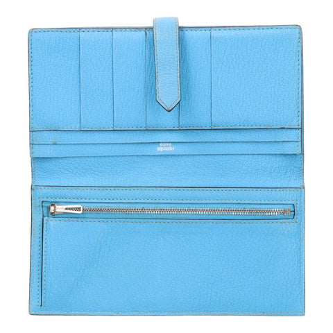 【中古】 HERMES エルメス ベアン スフレ シェーブル・ミゾール セレスト シルバー金具 C刻印 ライトブルー 水色 長財布 二つ折り ウォレット 20035544 RS 【中古】 HERMES エルメス ベアン スフレ シェーブル・ミゾール セレスト シルバー金具 C刻印 ライトブルー 水色 長財布 二つ折り ウォレット 20035544 RS