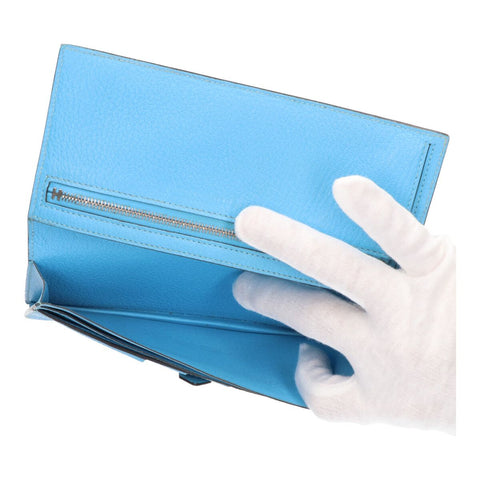 【中古】 HERMES エルメス ベアン スフレ シェーブル・ミゾール セレスト シルバー金具 C刻印 ライトブルー 水色 長財布 二つ折り ウォレット 20035544 RS 【中古】 HERMES エルメス ベアン スフレ シェーブル・ミゾール セレスト シルバー金具 C刻印 ライトブルー 水色 長財布 二つ折り ウォレット 20035544 RS