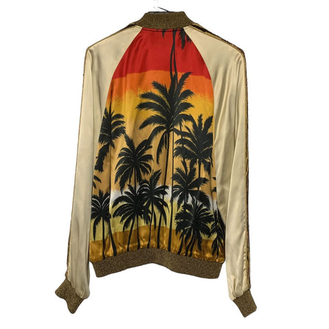 【中古】 Saint Laurent サンローラン サンセット パームツリー スーベニアジャケット 415814 Y548K 16SS ブルゾン スパンコール 総柄 トラックジャケット 21042951 AO 【中古】 Saint Laurent サンローラン サンセット パームツリー スーベニアジャケット 415814 Y548K 16SS ブルゾン スパンコール 総柄 トラックジャケット 21042951 AO