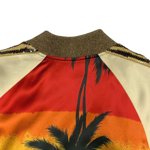 【中古】 Saint Laurent サンローラン サンセット パームツリー スーベニアジャケット 415814 Y548K 16SS ブルゾン スパンコール 総柄 トラックジャケット 21042951 AO 【中古】 Saint Laurent サンローラン サンセット パームツリー スーベニアジャケット 415814 Y548K 16SS ブルゾン スパンコール 総柄 トラックジャケット 21042951 AO