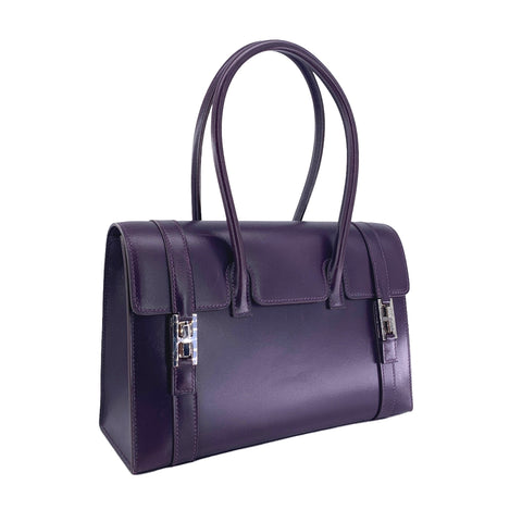 【中古】 HERMES エルメス ドラッグ2 27 ハンドバッグ □F刻印 ボックスカーフ トート パープル 22046711 AO 【中古】 HERMES エルメス ドラッグ2 27 ハンドバッグ □F刻印 ボックスカーフ トート パープル 22046711 AO