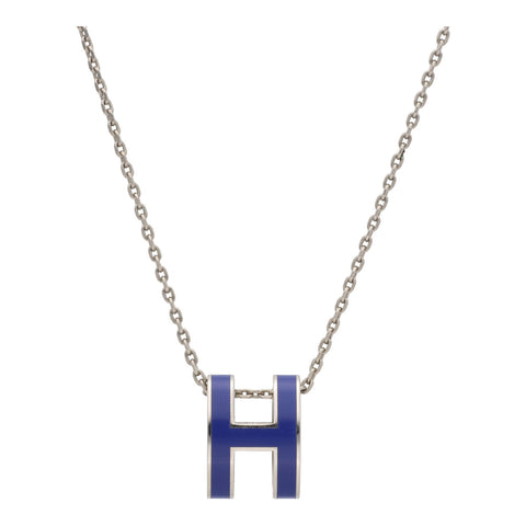 【中古】 HERMES エルメス ポップ アッシュ ネックレス シルバー/ブルー Hモチーフ ペンダント23029343DS 【中古】 HERMES エルメス ポップ アッシュ ネックレス シルバー/ブルー Hモチーフ ペンダント23029343DS