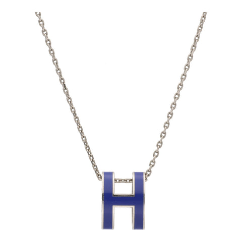 【中古】 HERMES エルメス ポップ アッシュ ネックレス シルバー/ブルー Hモチーフ ペンダント23029343DS 【中古】 HERMES エルメス ポップ アッシュ ネックレス シルバー/ブルー Hモチーフ ペンダント23029343DS