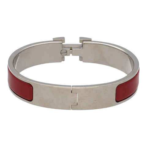 【中古】 HERMES エルメス クリッククラック PM レッド シルバー バングル ブレスレット 23029401 RS 【中古】 HERMES エルメス クリッククラック PM レッド シルバー バングル ブレスレット 23029401 RS
