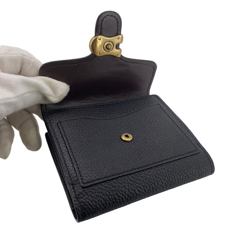 【中古】 COACH コーチ レディース 3つ折財布 レザー 黒 23031499 AS 【中古】 COACH コーチ レディース 3つ折財布 レザー 黒 23031499 AS