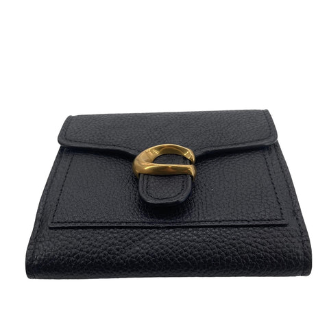 【中古】 COACH コーチ レディース 3つ折財布 レザー 黒 23031499 AS 【中古】 COACH コーチ レディース 3つ折財布 レザー 黒 23031499 AS