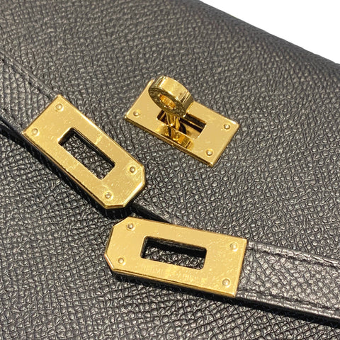 【中古】 HERMES エルメス メンズ財布 ケリーウォレット ロング エプソン ブラック D刻印 23035005 AK 【中古】 HERMES エルメス メンズ財布 ケリーウォレット ロング エプソン ブラック D刻印 23035005 AK