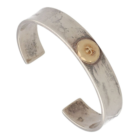 【中古】 goro's ゴローズ 金メタル付き平打ちブレスレット バングル K18 シルバー アクセサリー 23036845 AO 【中古】 goro's ゴローズ 金メタル付き平打ちブレスレット バングル K18 シルバー アクセサリー 23036845 AO