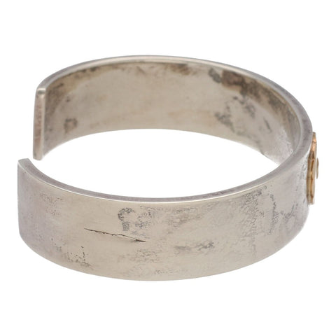 【中古】 goro's ゴローズ 金メタル付き平打ちブレスレット バングル K18 シルバー アクセサリー 23036845 AO 【中古】 goro's ゴローズ 金メタル付き平打ちブレスレット バングル K18 シルバー アクセサリー 23036845 AO