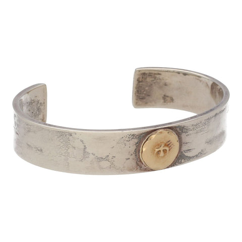 【中古】 goro's ゴローズ 金メタル付き平打ちブレスレット バングル K18 シルバー アクセサリー 23036845 AO 【中古】 goro's ゴローズ 金メタル付き平打ちブレスレット バングル K18 シルバー アクセサリー 23036845 AO