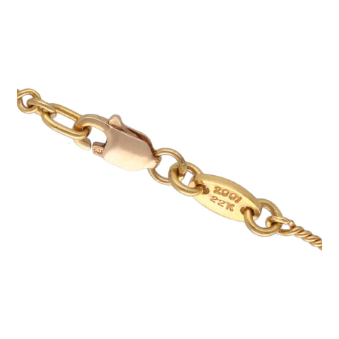 【中古】 CHROME HEARTS クロムハーツ ツイストチェーン 16inch 22K ゴールド ネックレス 16インチ 18008997 RS