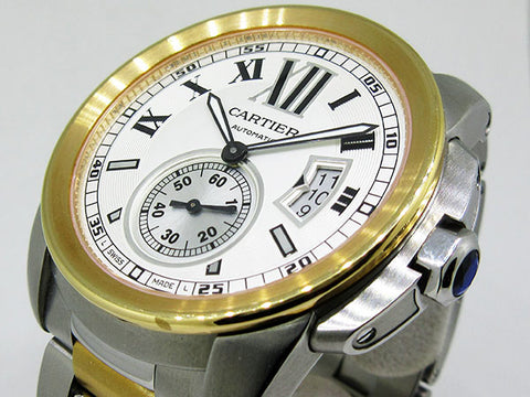 【中古】 Cartier カルティエ  男女兼用腕時計   カルティエCartier カリブルドゥカルティエ W7100036/3389 ステンレススチール/ピンクゴールド SS×PGホワイトダイヤルメンズ・レディース 人気ブランド【中古】xx19-5347ok 19005347