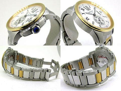 【中古】 Cartier カルティエ  男女兼用腕時計   カルティエCartier カリブルドゥカルティエ W7100036/3389 ステンレススチール/ピンクゴールド SS×PGホワイトダイヤルメンズ・レディース 人気ブランド【中古】xx19-5347ok 19005347