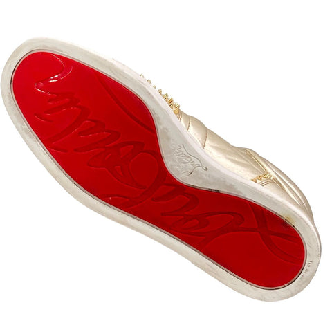 【中古】 Christian Louboutin クリスチャンルブタン スタッズ ハイカットスニーカー 1160973 ゴールド メンズ 42サイズ 靴  21017077 AS