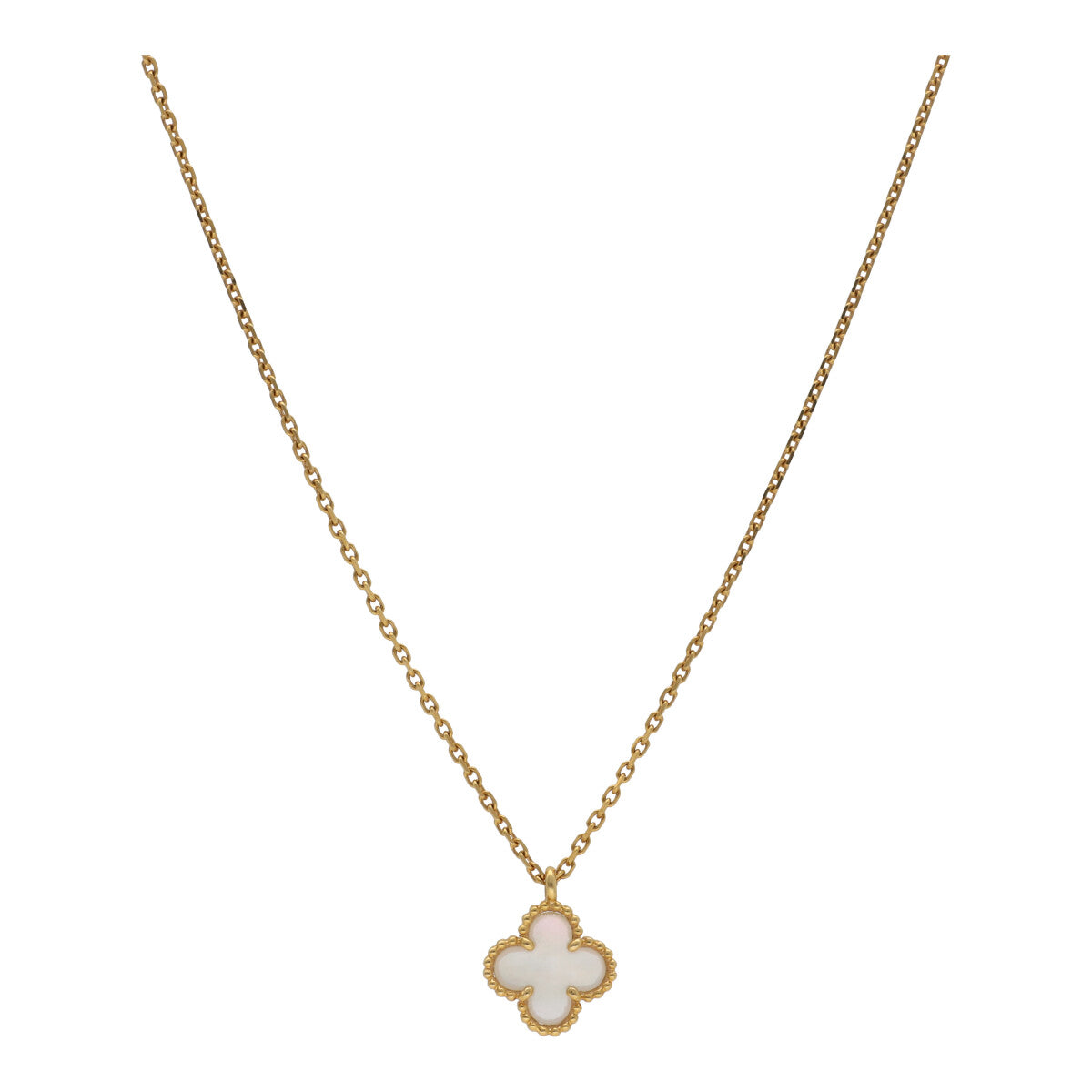 【中古】 Van Cleef and Arpels ヴァンクリーフ&アーペル スウィート アルハンブラ ペンダント VCARF69100 K18YG マザー オブ パール イエローゴールド シェル ネックレス 21028864 RS