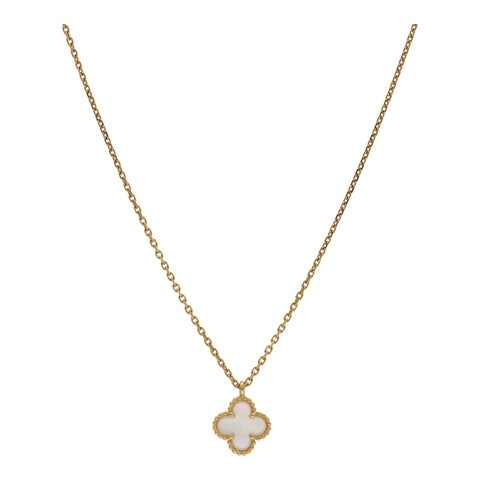 【中古】 Van Cleef and Arpels ヴァンクリーフ&アーペル スウィート アルハンブラ ペンダント VCARF69100 K18YG マザー オブ パール イエローゴールド シェル ネックレス 21028864 RS