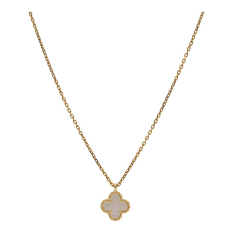 【中古】 Van Cleef and Arpels ヴァンクリーフ&アーペル スウィート アルハンブラ ペンダント VCARF69100 K18YG マザー オブ パール イエローゴールド シェル ネックレス 21028864 RS