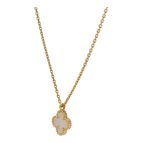 【中古】 Van Cleef and Arpels ヴァンクリーフ&アーペル スウィート アルハンブラ ペンダント VCARF69100 K18YG マザー オブ パール イエローゴールド シェル ネックレス 21028864 RS