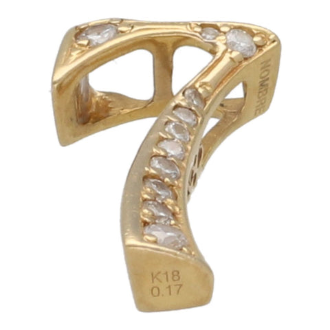【中古】ゆきざき NOMBRE ノンブル ナンバーペンダントトップ【7】Sサイズ Y.NOMBRE.12.6.7.S K18YG イエローゴールド ダイヤモンド 数字 ネックレス ペンダント チャーム 21042739 RS