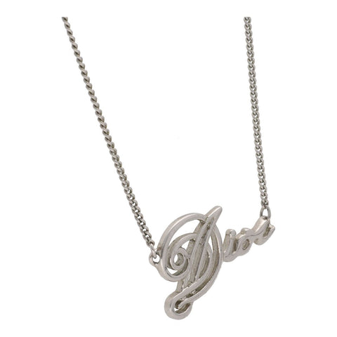 【中古】 Dior ディオール ロゴ チェーンネックレス シルバー ペンダント アクセサリー  22007287DS