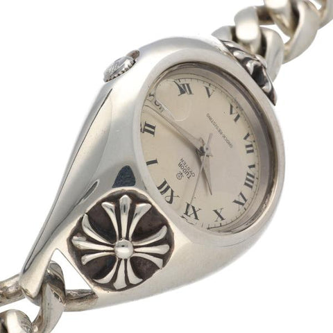 【中古】 CHROME HEARTS クロムハーツ ウォッチケース メンズ腕時計   クロムハーツ/CHROME HEARTS ウオツチケース シルバー チユードル チユーダー ロレツクス アンテイーク 腕時計 バラ ヴインテージ Wネーム メンズ 1クリツプ クラシツクチエーン 歌舞伎屋 【中古】  22008801AO  22008801