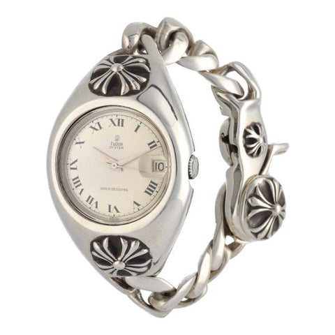 【中古】 CHROME HEARTS クロムハーツ ウォッチケース メンズ腕時計   クロムハーツ/CHROME HEARTS ウオツチケース シルバー チユードル チユーダー ロレツクス アンテイーク 腕時計 バラ ヴインテージ Wネーム メンズ 1クリツプ クラシツクチエーン 歌舞伎屋 【中古】  22008801AO  22008801