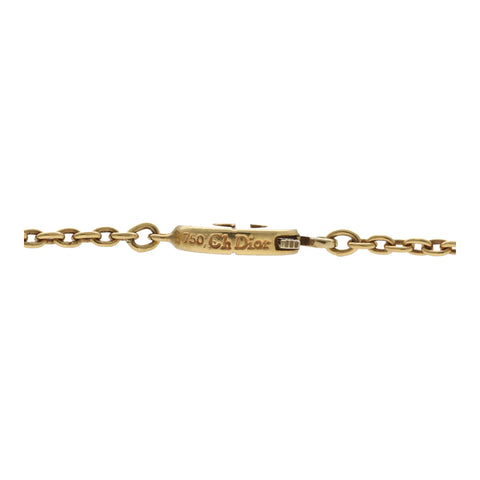 【中古】 Christian Dior クリスチャン・ディオール CDロゴ ネックレス K18 YG WG ゴールド ペンダント 22011381DS