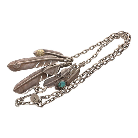 【中古】 FIRST-ARROW's ファーストアローズ フェザーネックレスセット ターコイズ K18 SV925 シルバー アクセサリー ペンダント 22015505 AO