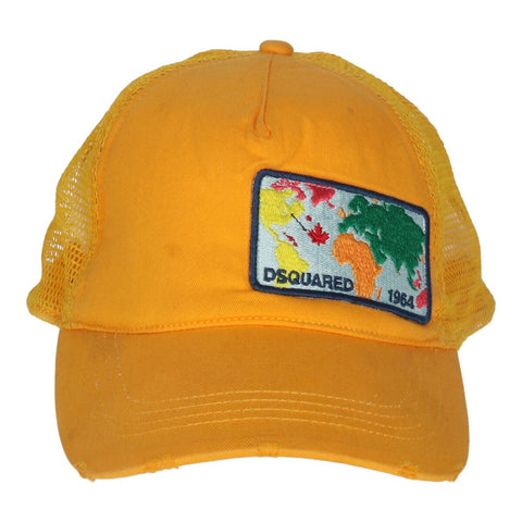 【中古】 DSQUARED２ ディースクエアード メッシュ キャップ  イエロー ベースボールキャップ ワッペン 帽子 22016365 RS