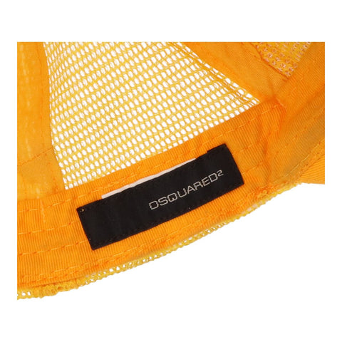 【中古】 DSQUARED２ ディースクエアード メッシュ キャップ  イエロー ベースボールキャップ ワッペン 帽子 22016365 RS