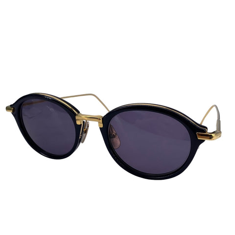 【中古】 THOM BROWNE トム ブラウン サングラス  TB-011-F-T 49サイズ 金縁 ネイビー ケース付き 生産終了 22031519 MK