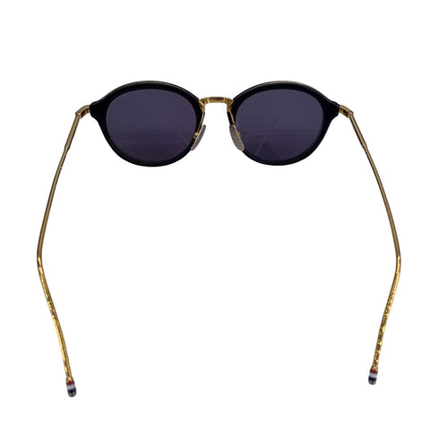 【中古】 THOM BROWNE トム ブラウン サングラス  TB-011-F-T 49サイズ 金縁 ネイビー ケース付き 生産終了 22031519 MK