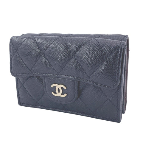 【中古】 CHANEL シャネル クラシック スモール フラップウォレット レディース財布 ブラック AP0230 キャビアスキン 22033116 AK