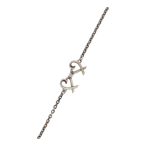 【中古】 Tiffany ＆ Co. ティファニー ダブル ラビング ハート ブレスレット 63062340 ミディアム SV925 シルバー 22034268 DS