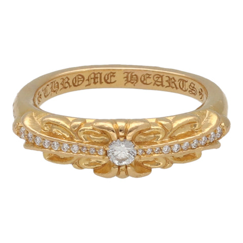 【中古】 CHROME HEARTS クロムハーツ ベイビー クラシック フローラルクロス リング 13.5号 22K ゴールド ダイヤモンド パヴェ 指輪 22038664 RS
